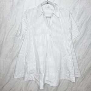 Babaton Resolute Poplin Light Blue Striped Dress XS